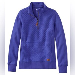 L.L.Bean Quilted 1/4 Zip Pullover | Sapphire Blue | NWOT | Discontinued